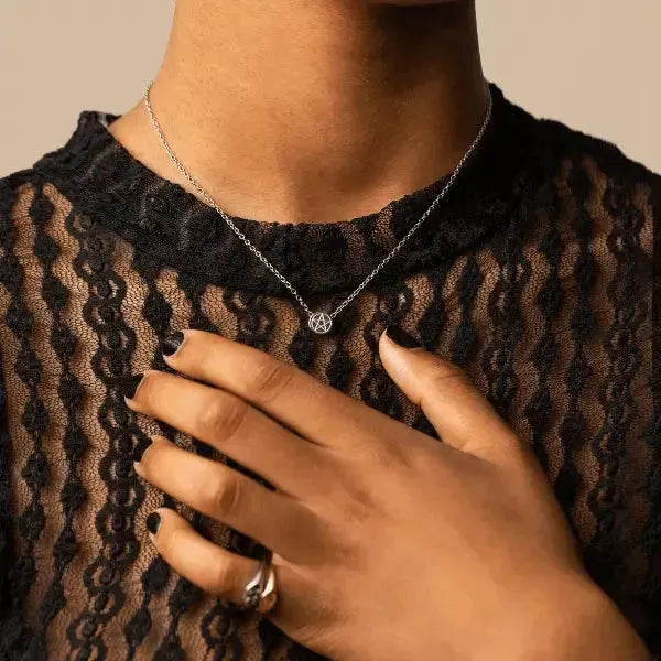 Very Dainty Pentacle Mini Pendant Necklace Stainless Steel