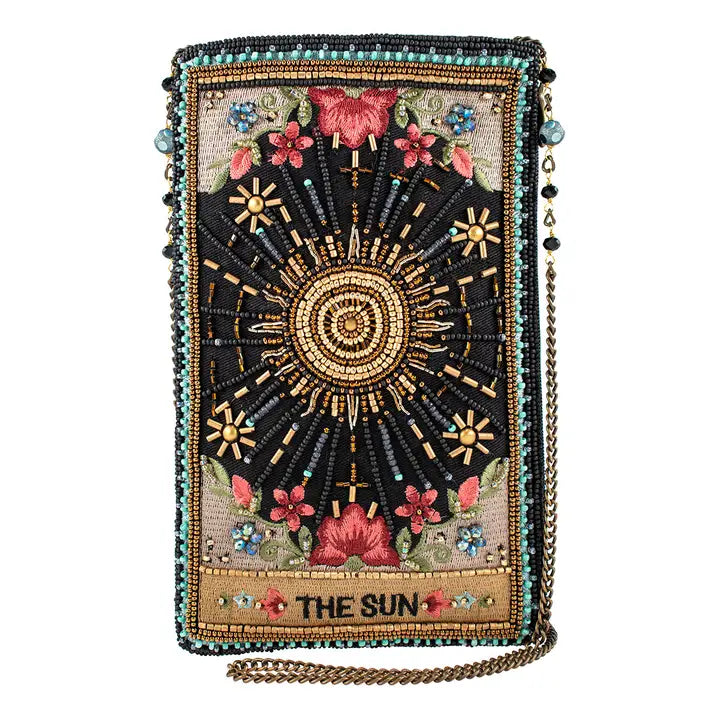 Sun Tarot Card Crossbody Beaded Phone Bag