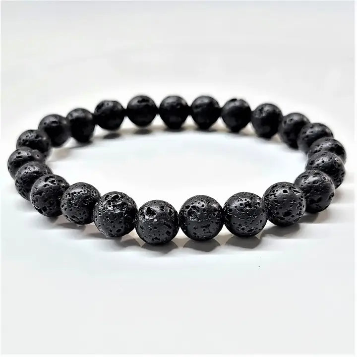 Lava Rock Beaded Bracelet for Calming, Grounding and Aromatherapy