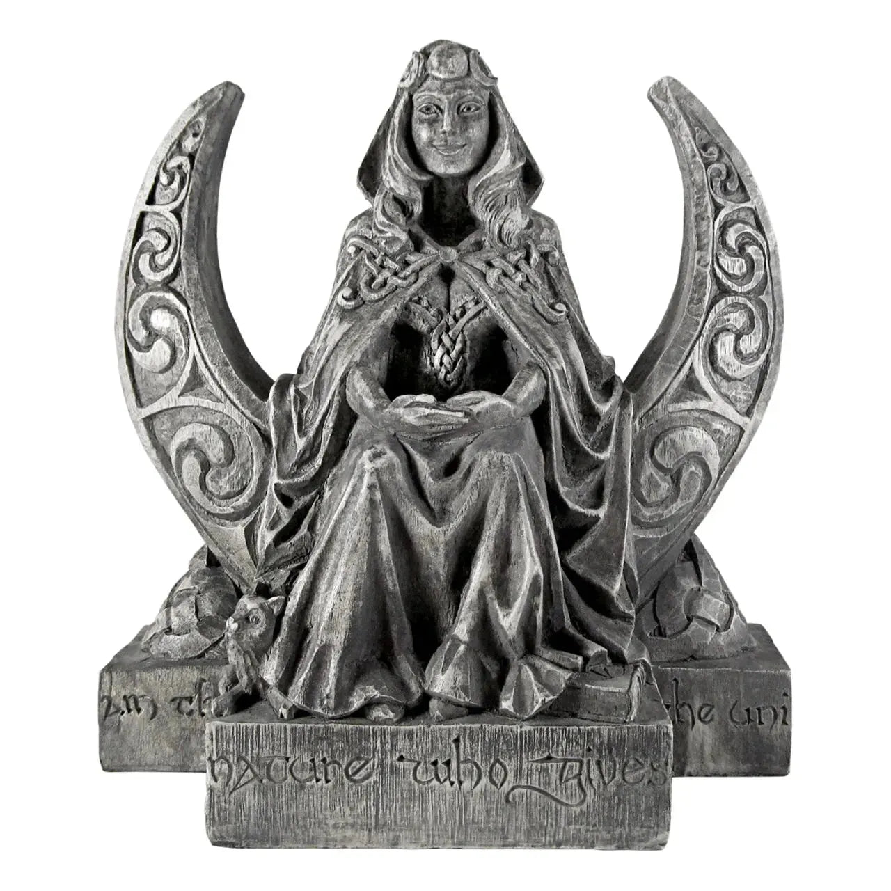The Pagan Moon Goddess Wiccan Statue 8 1/8 inch in Silver, Wood, or Stone