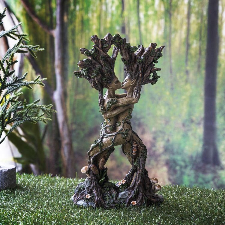 Tree Goddess Gaia Statue Kissing Couple
