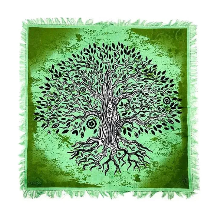 Green Tree of Life Altar Cloth Tapestry (18 X 18 in.)