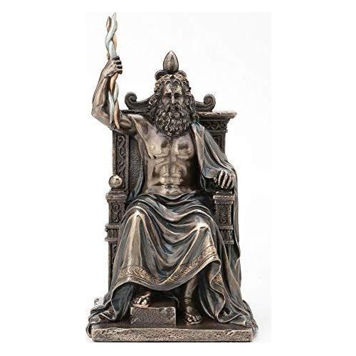 8.1 Inch Zeus Holding Thunderbolt On Throne