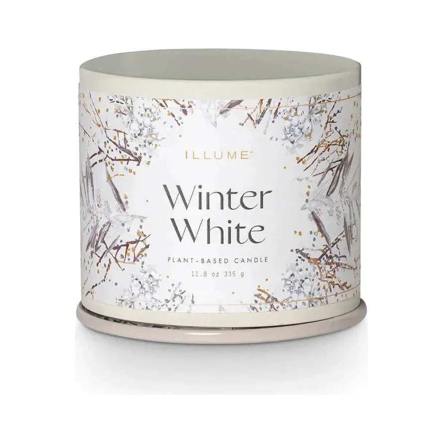 Illume Soy Wax Winter White Scented Tin Jar Candle - 11.8 ounce