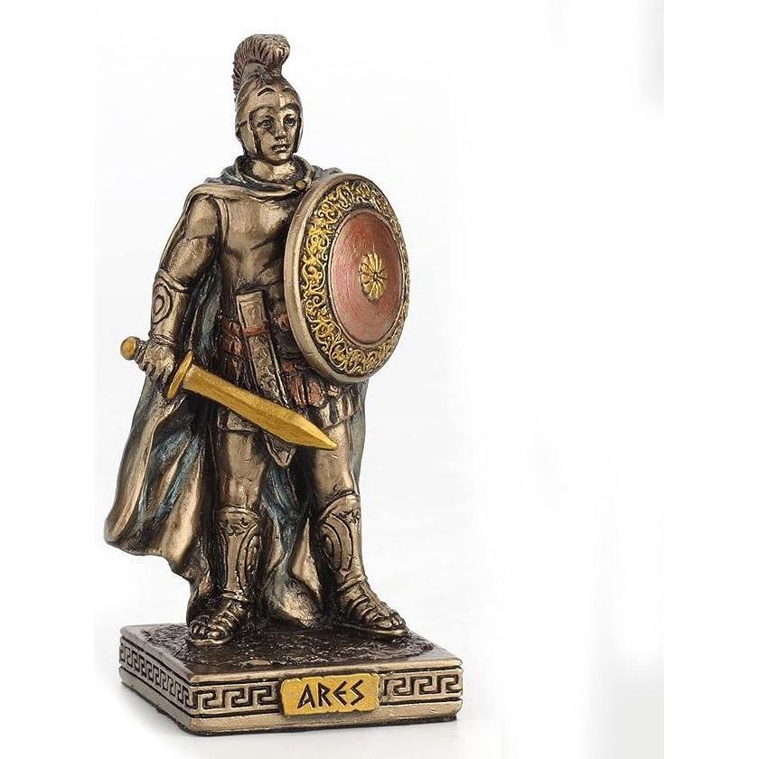 Bronze Look Finish Ares Mini Statue Hand Painted 3 1/2"