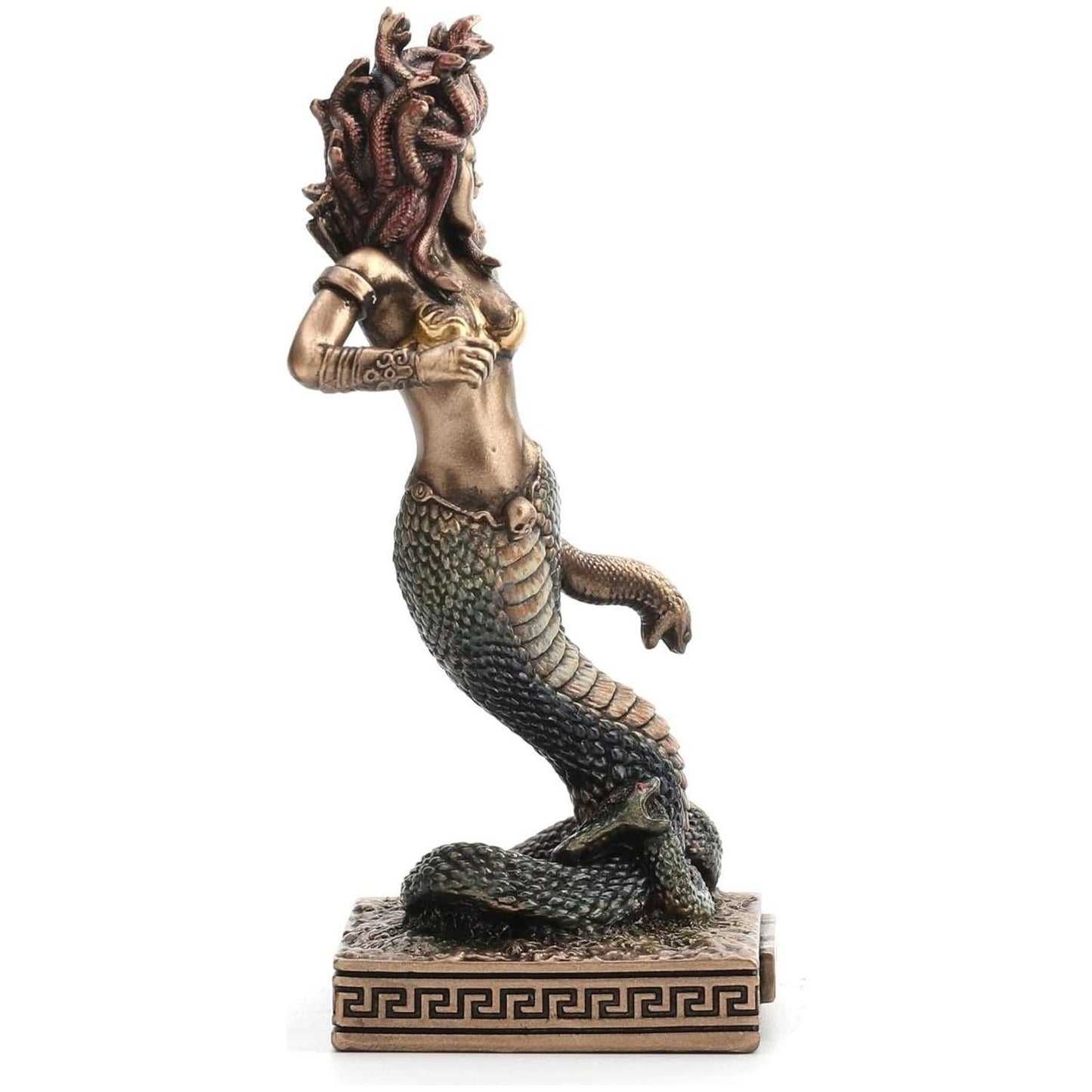 Bronze Finish Medusa Mini Statue Hand Painted 3 1/2"
