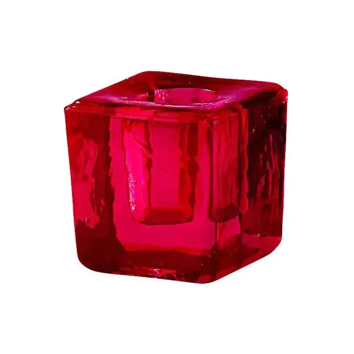 Red Glass Mini-Candle Holder