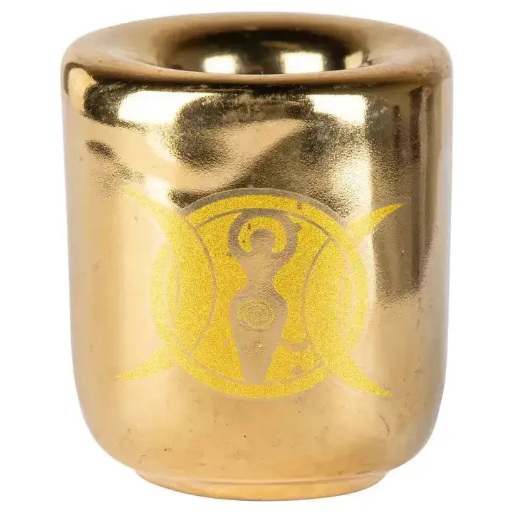 Gold Triple Moon Goddess Mini Candle Holder