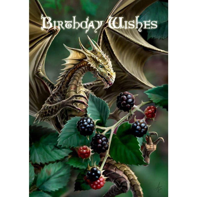 Blackberry Dragon Card by Anne Stokes