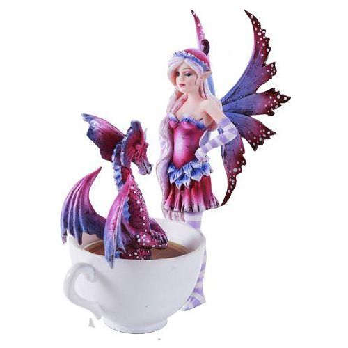 Amy Brown Cup Fairy with Dragon Figurine