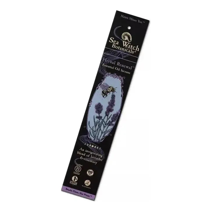 Sea Witch Botanical Incense Natural Herbal Renewal 20 Sticks Lavender Rosemary