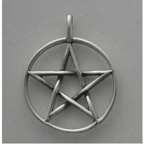 Sterling Silver 18mm Pentacle with Cast Bail Pendant