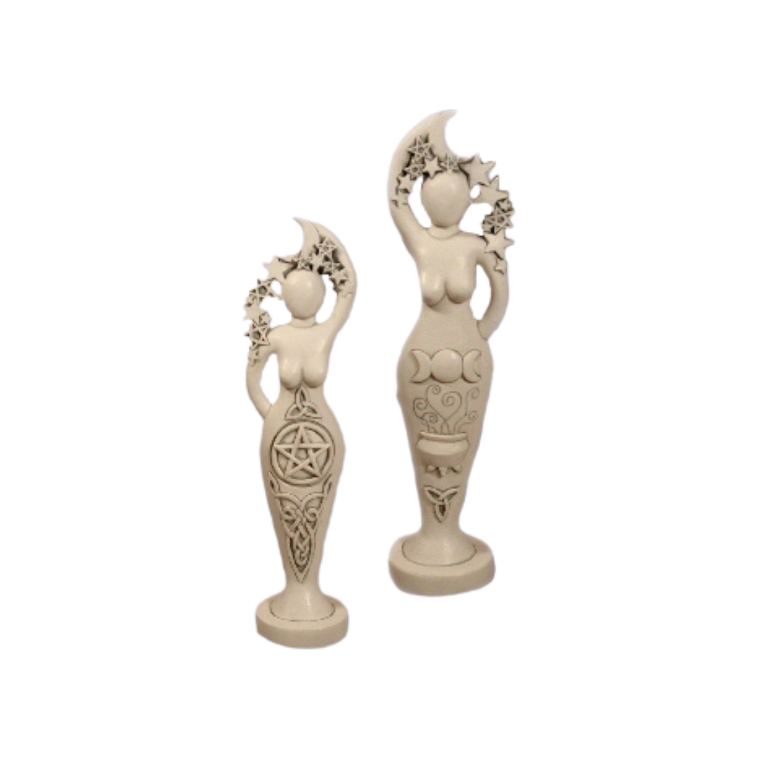 Two-Sided Pentacle/Triquetra Goddess Statue by Abby Willowroot