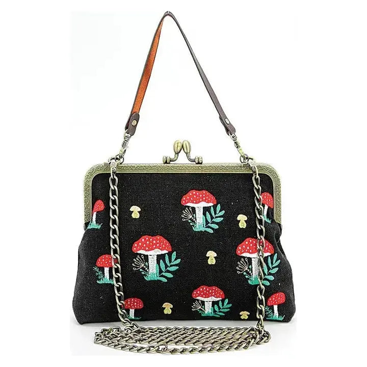 Mushrooms Toadstool Kisslock Bag Purse