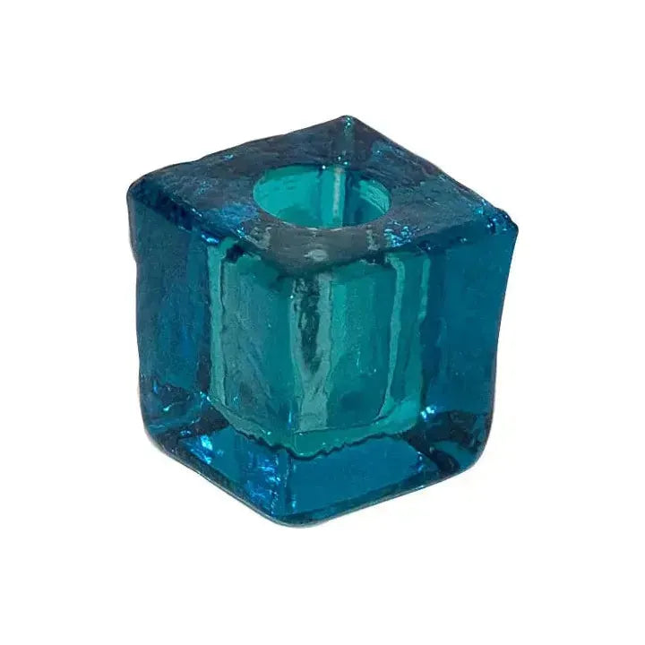 Turquoise Glass Mini-Candle Holder