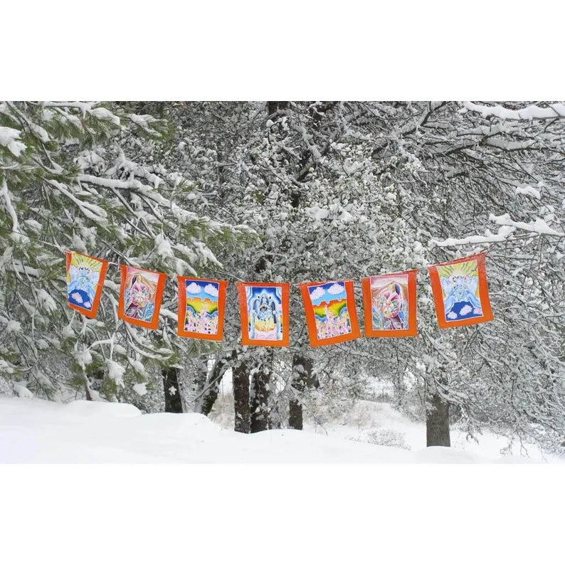 Earth Blessings Batik Flags String of 7 by Good Karma Flags
