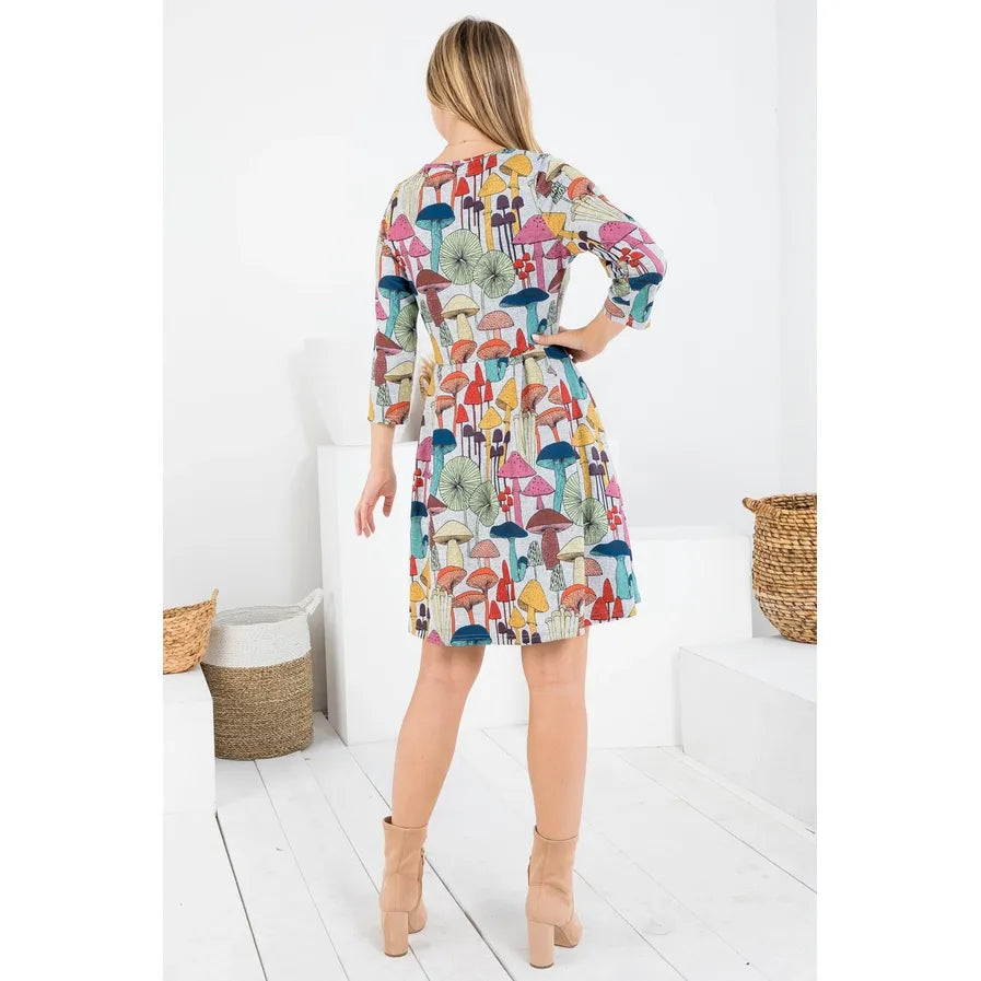 Gray Mushroom Plus Size Winter Tunic Dress 1X-3X