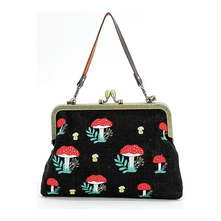 Mushrooms Toadstool Kisslock Bag Purse