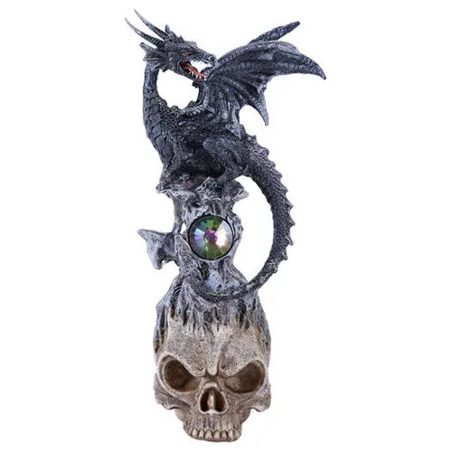 DRAGON ON SKULL Statue, Blue