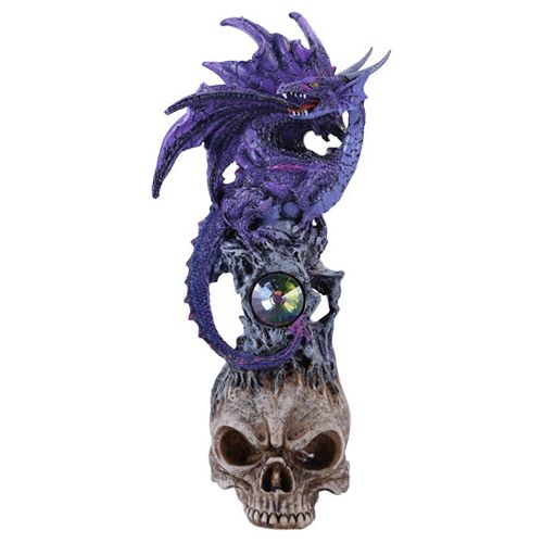 DRAGON ON SKULL Statue, purple