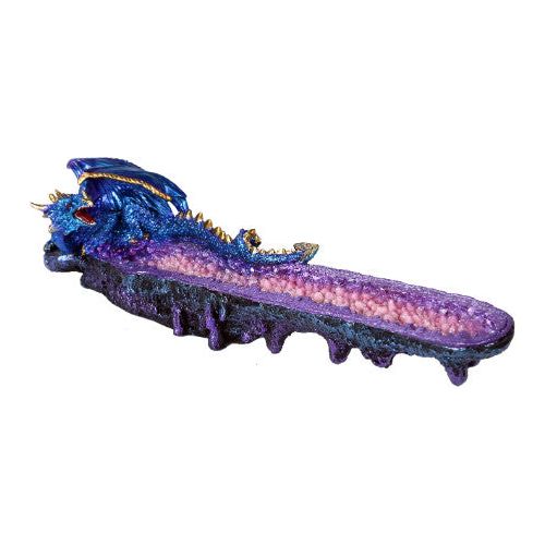 DRAGON INCENSE BURNER, Purple Geode