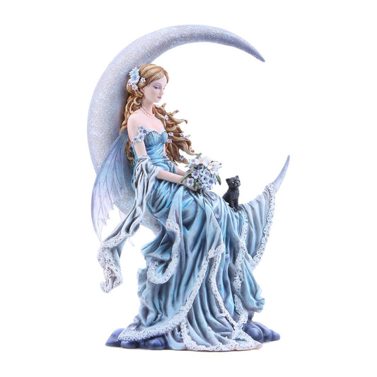 Wind Moon Fairy Figurine with kitten