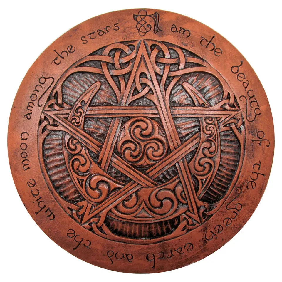 Moon Pentacle Pagan Plaque | Wiccan Decor