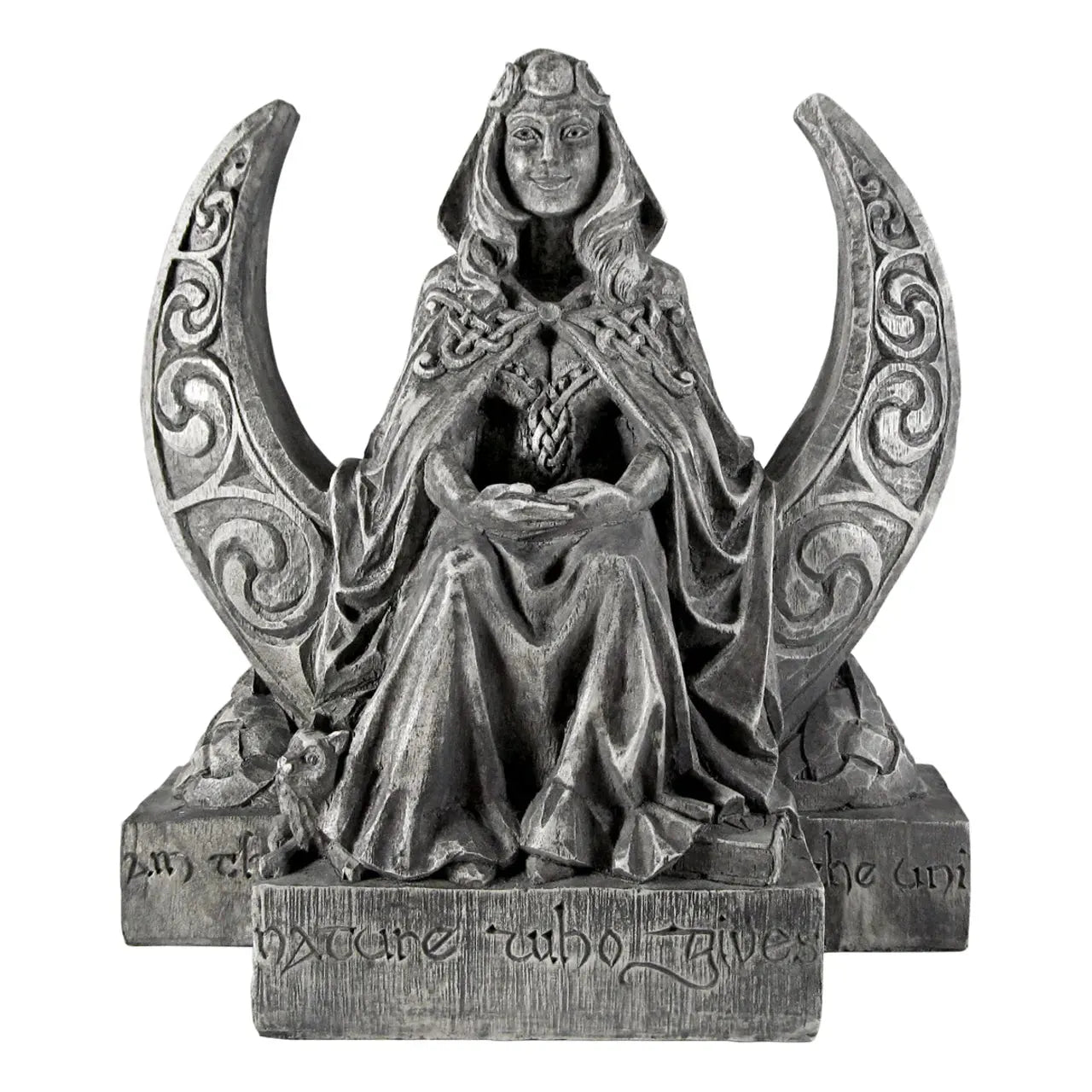 The Pagan Moon Goddess Wiccan Statue  8 1/8 inch in Silver, Wood, or Stone