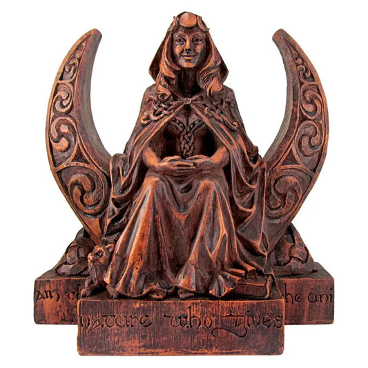 The Pagan Moon Goddess Wiccan Statue  8 1/8 inch in Silver, Wood, or Stone