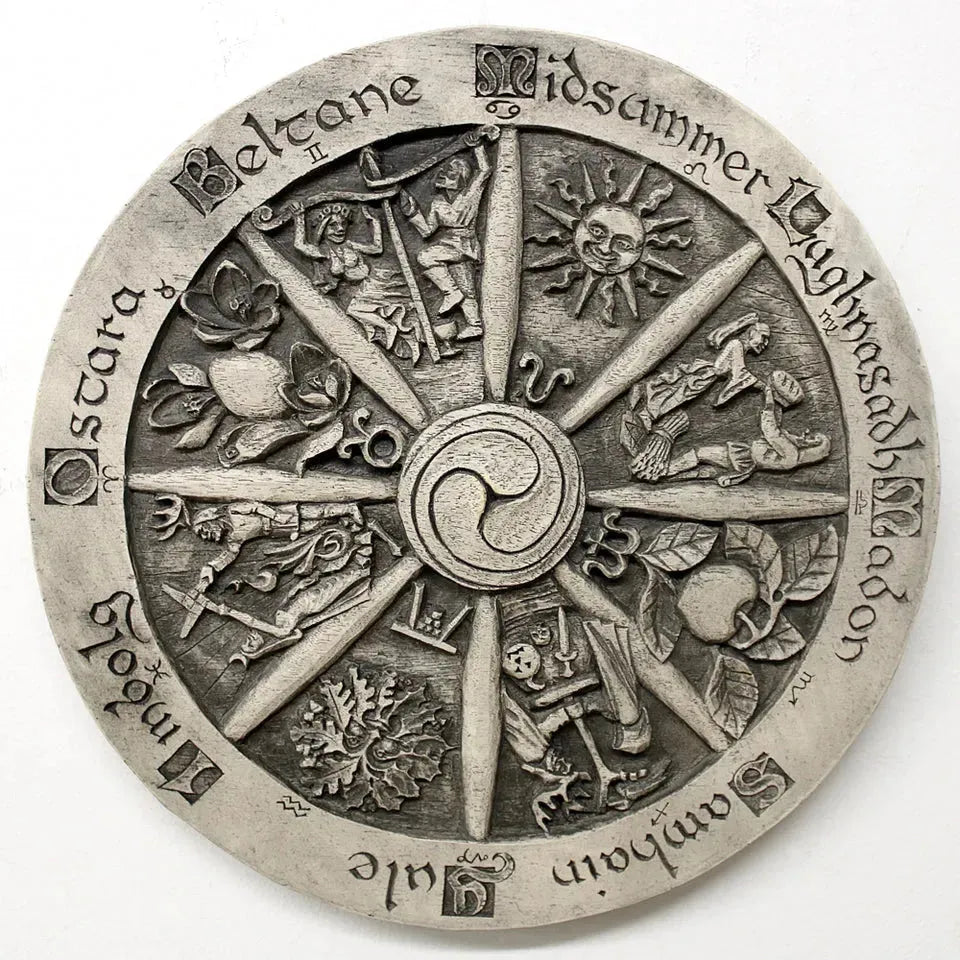 Wheel of the Year Plaque Witchy Wall Decoration 11 3/4 inch