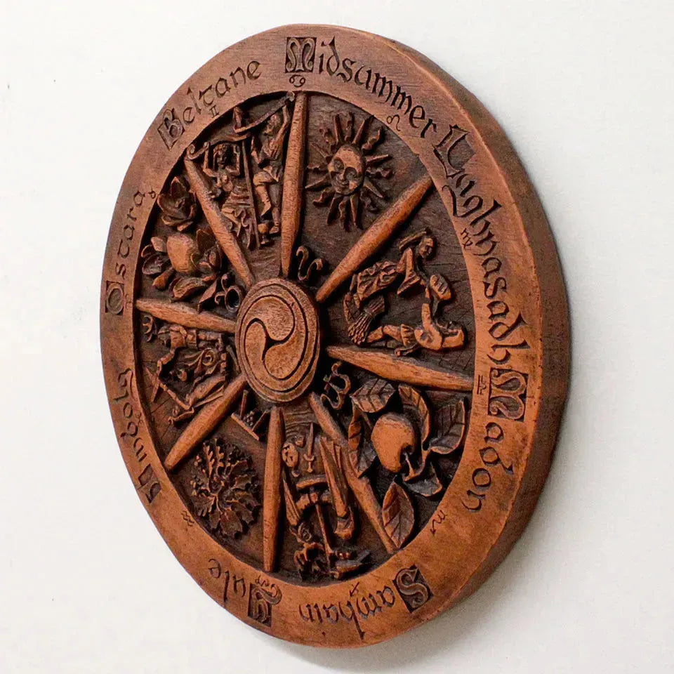 Wheel of the Year Plaque Witchy Wall Decoration 11 3/4 inch