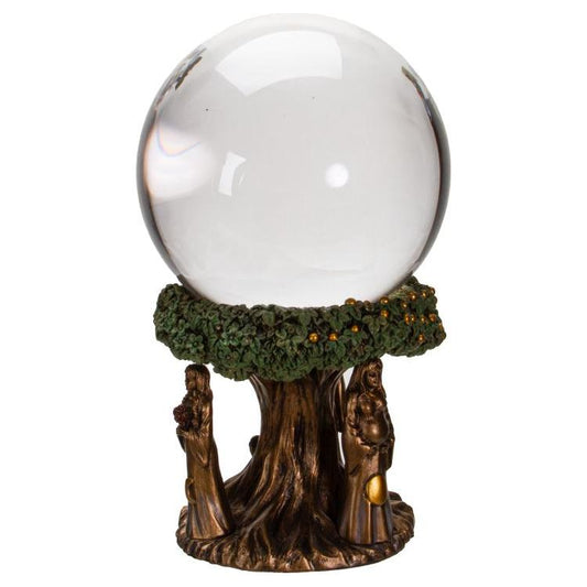 Mother Maiden Crone Triple Goddess Tree of Life Crystal Gazing Ball