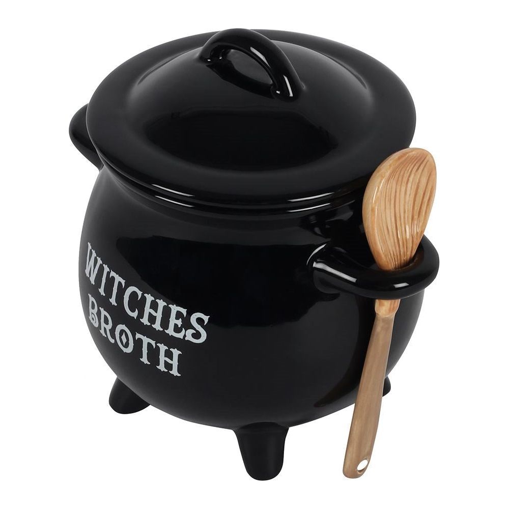 Witches Brew Cauldron Broth Bowl Mug with Spoon