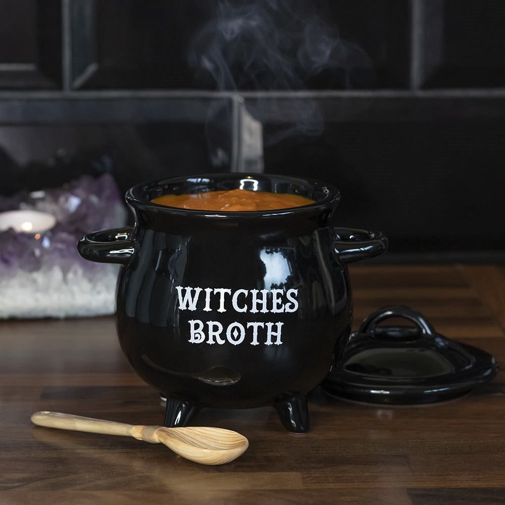 Witches Brew Cauldron Broth Bowl Mug with Spoon