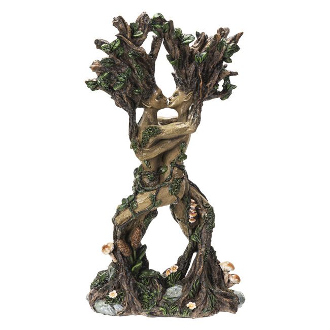 Tree Goddess Gaia Statue Kissing Couple