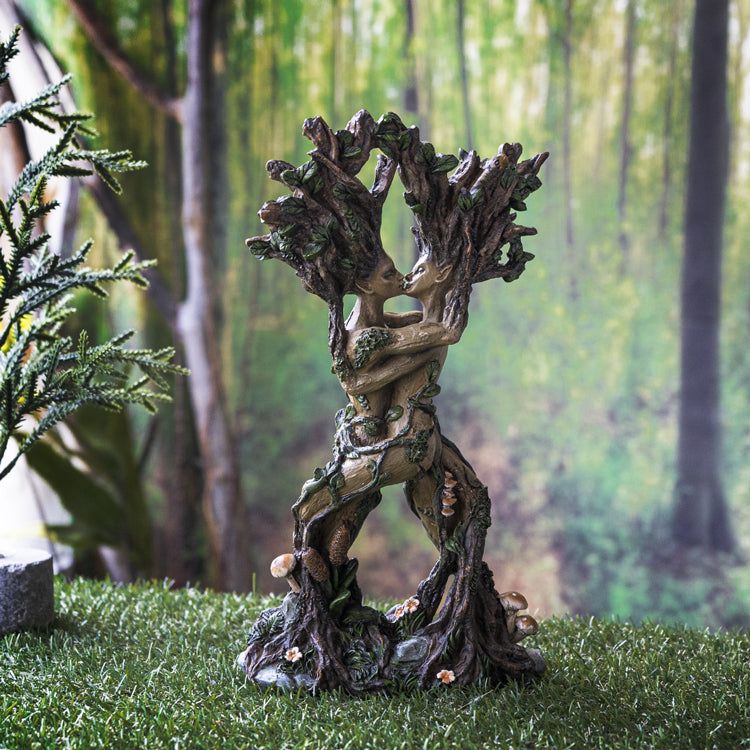 Tree Goddess Gaia Statue Kissing Couple