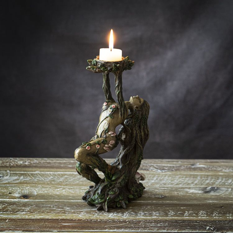 Tree Goddess Gaia Statue Candle Holder