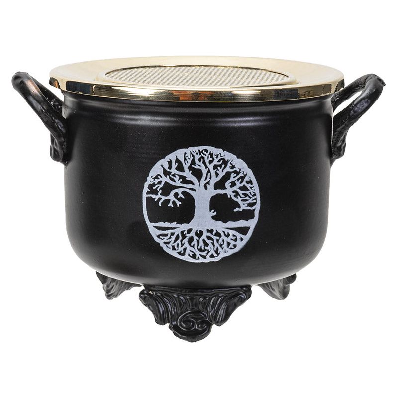 Tree of Life Metal Incense Burner for loose or resin incense