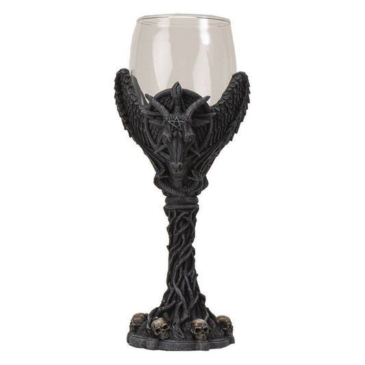 Baphomet Resin and Glass Wine Goblet/Chalice