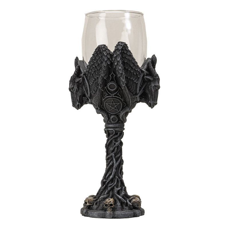 Baphomet Resin and Glass Wine Goblet/Chalice