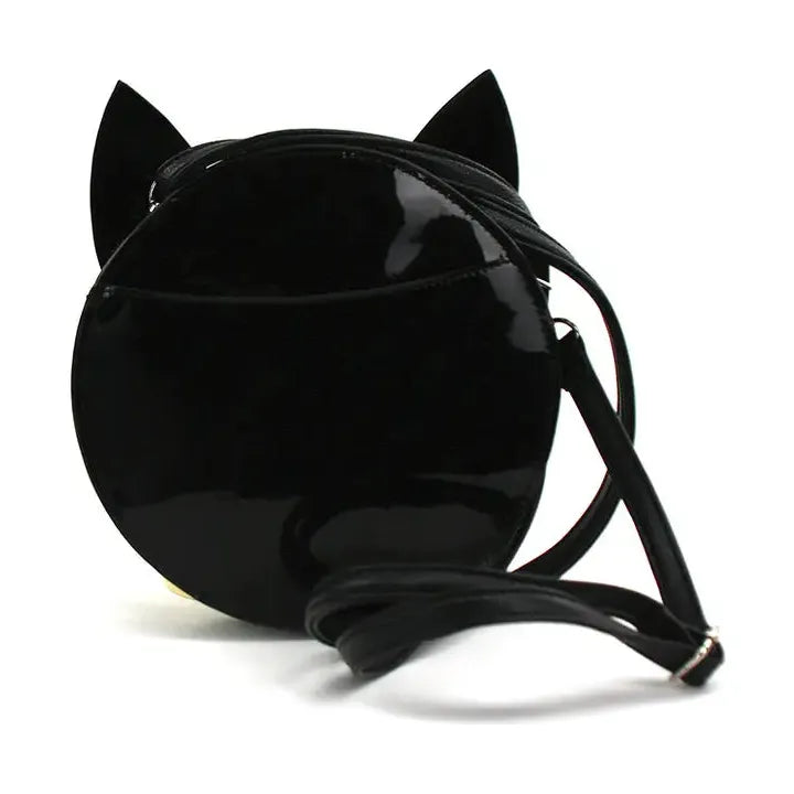 Mystical Black Cat Face Crossbody Bag