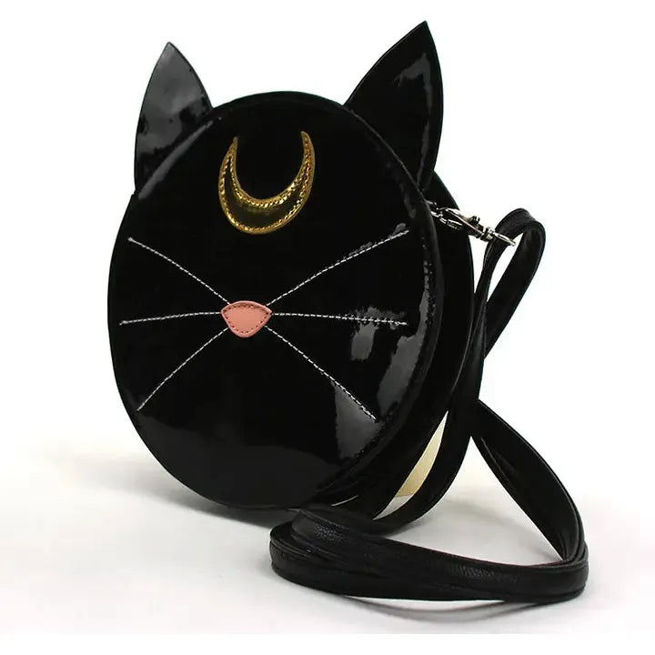 Mystical Black Cat Face Crossbody Bag