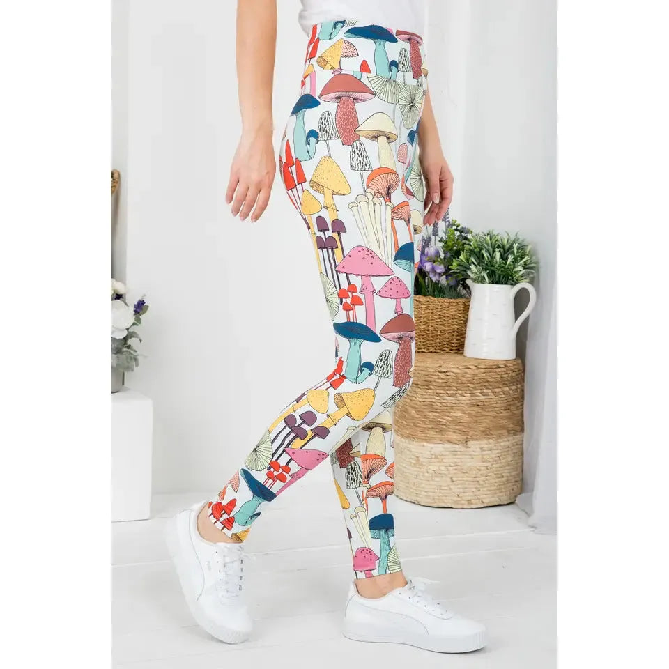 Mushroom Print Legging Yoga Pants S-XL