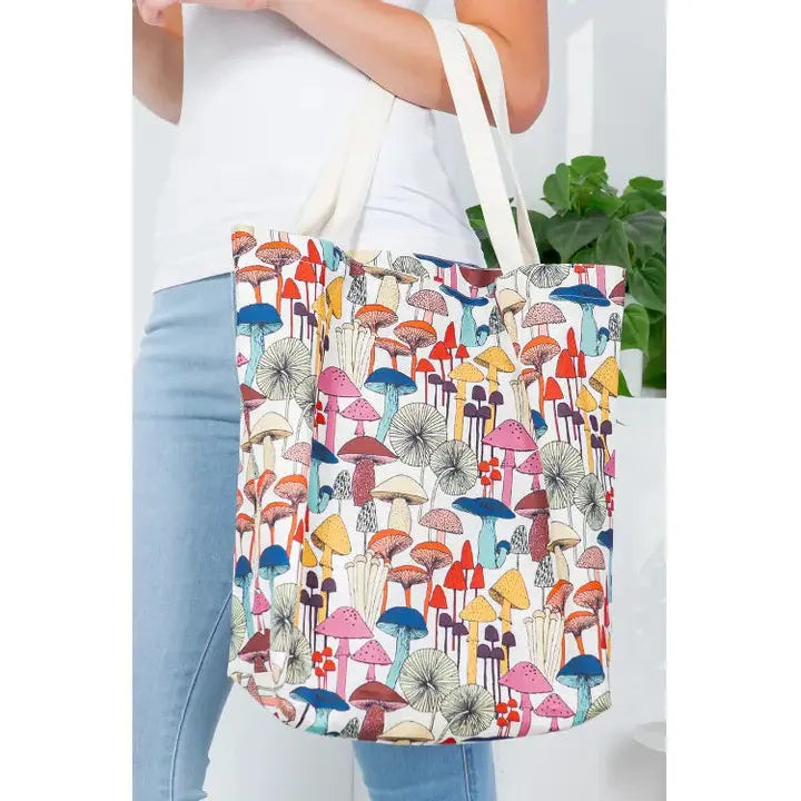 Whimsical Mushroom Canvas Tote Bag