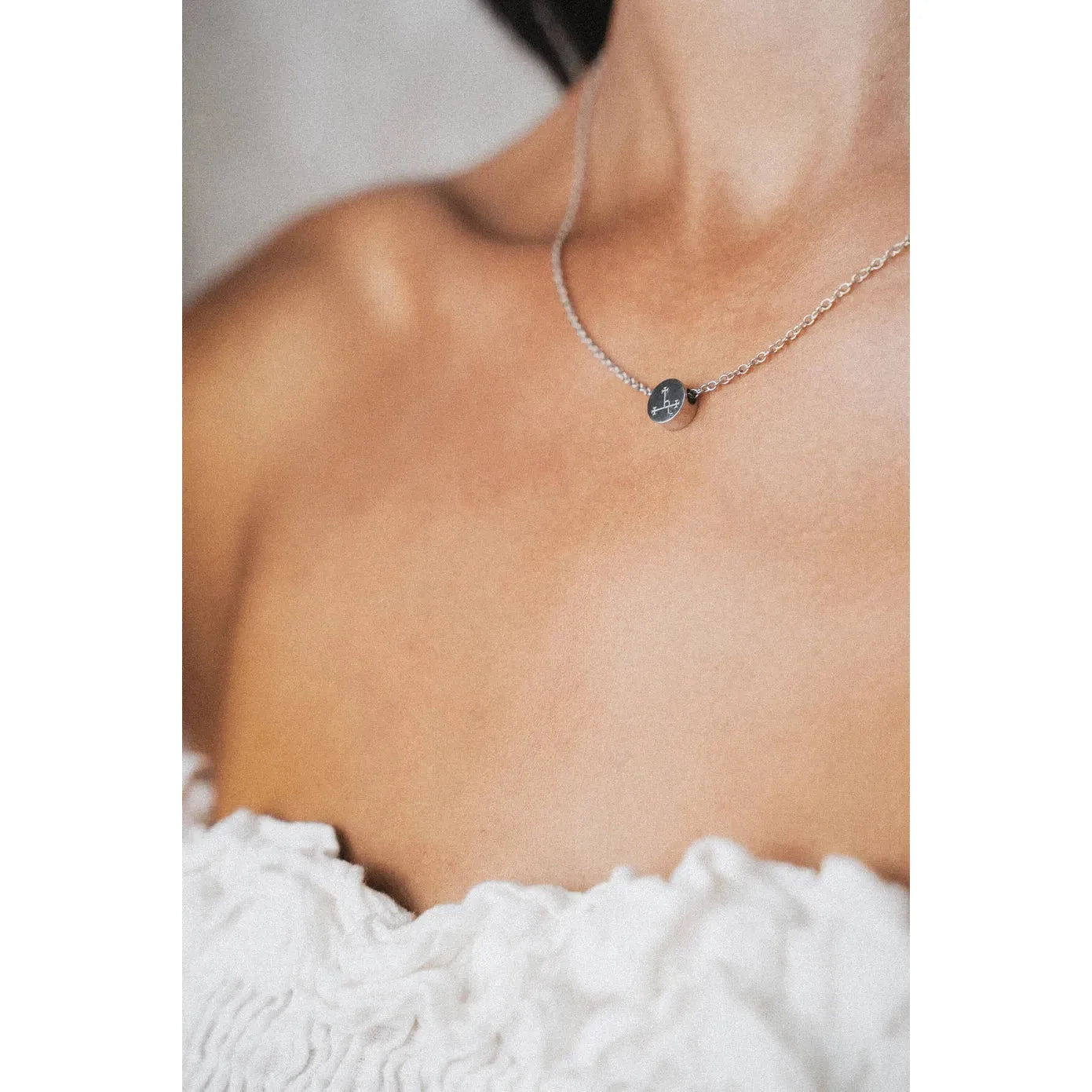 Very Dainty Lilith Sigil Mini Pendant Necklace Sterling Silver