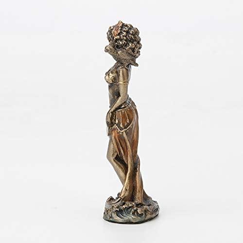 Mini 3 1/2 Inch Oshun Santeria Orisha Goddess of Love, Beauty and Marriage Cast Resin Hand Painted Antique Bronze Finish Statue