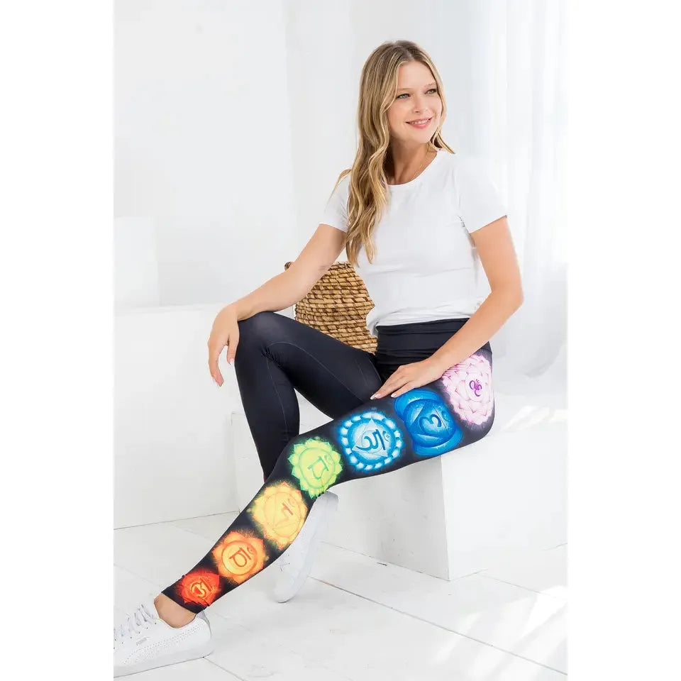 7 Seven Chakra Print Legging Yoga Pants S-L