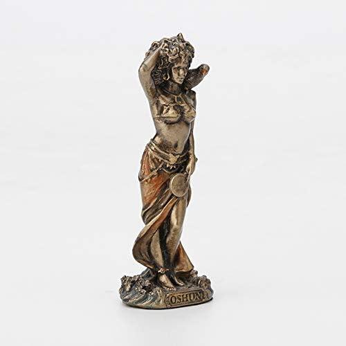 Mini 3 1/2 Inch Oshun Santeria Orisha Goddess of Love, Beauty and Marriage Cast Resin Hand Painted Antique Bronze Finish Statue