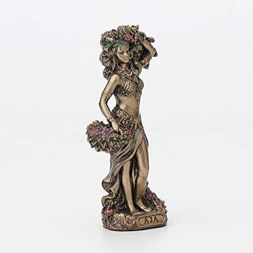 Mini 3 3/4" Aja Santeria Orisha of Forest and Herbs Resin Figurine Hand Painted Bronze Finish