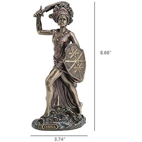 Veronese Design 8 5/8" Santeria Orishas Obba River Goddess Cold Cast Resin